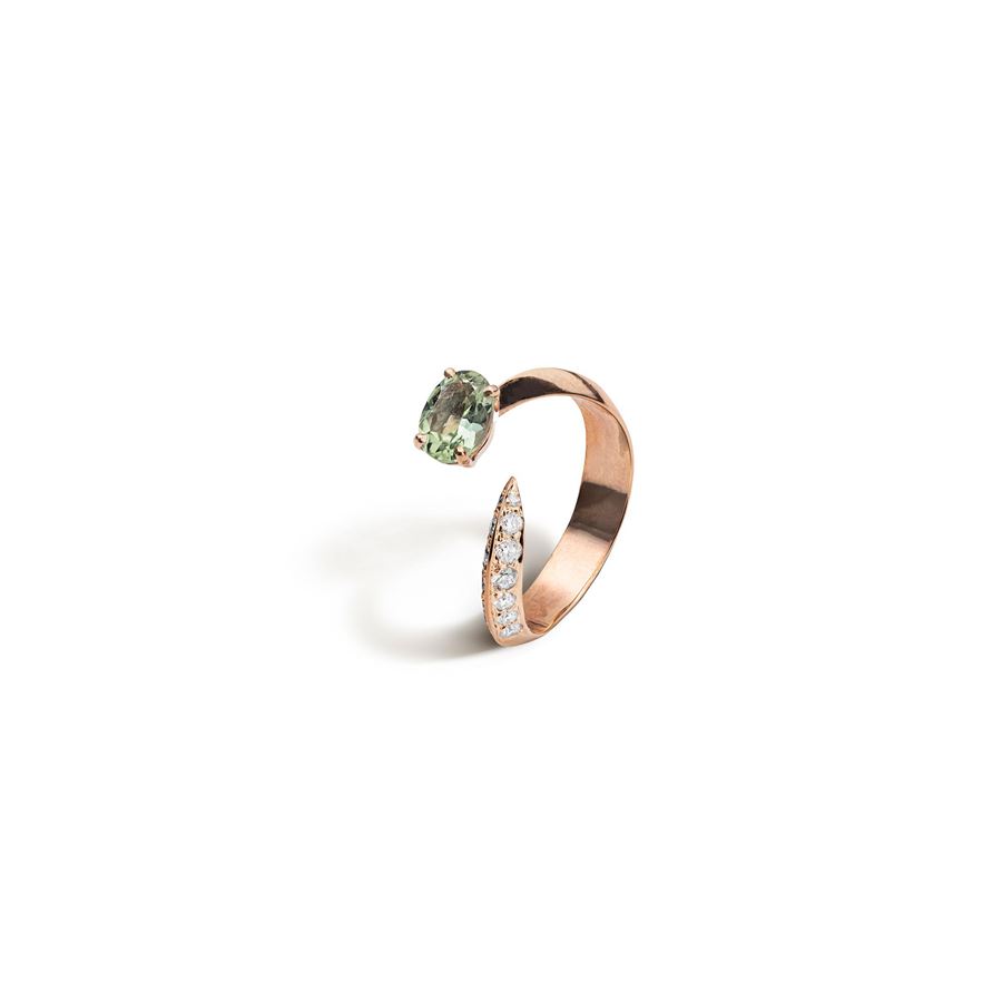 Anello 'Solis' due elementi in oro rosa e tormalina SOLIS | AN2 TORM PVVD CT.0,60 + 0,30